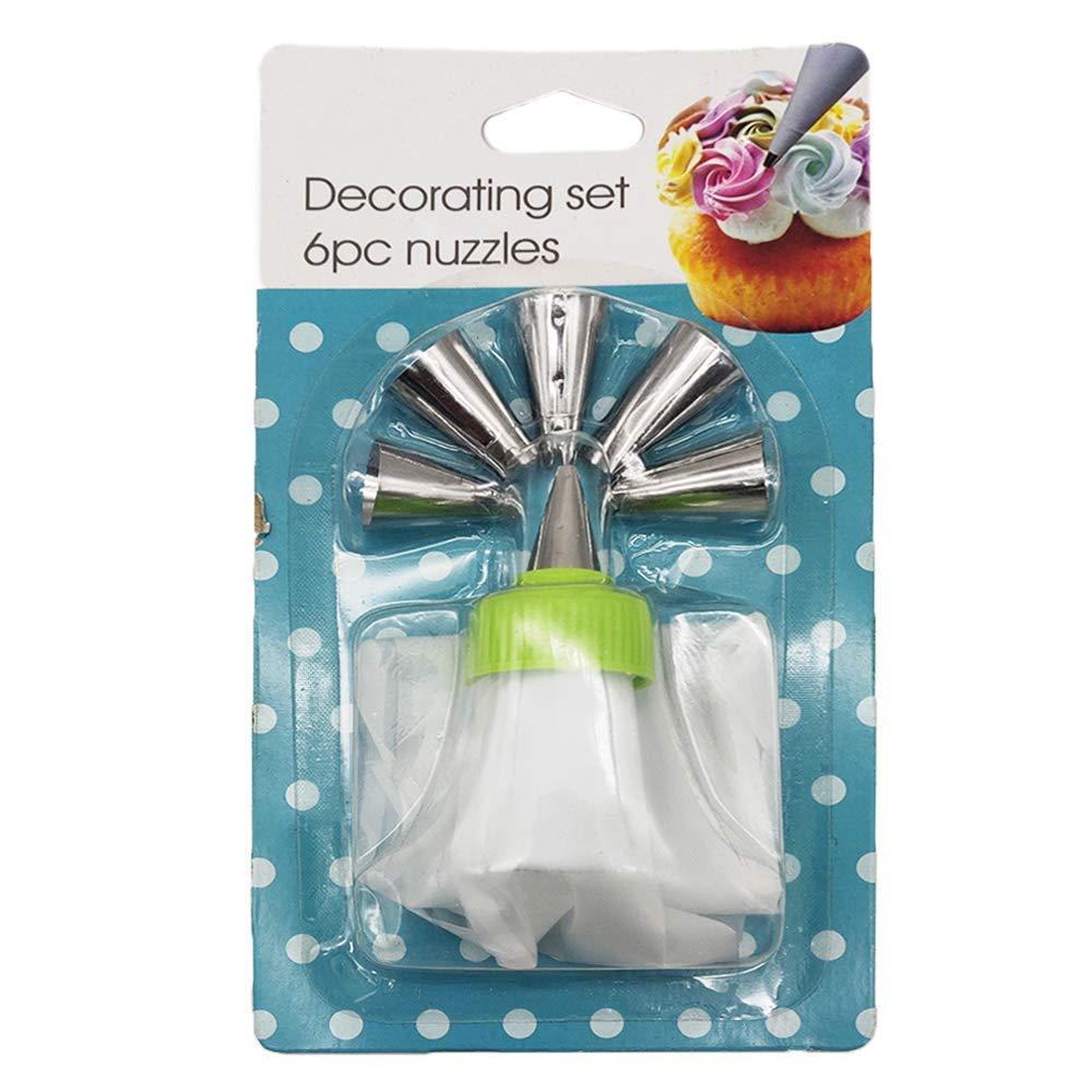 1153 Cake Decorating Nozzle with Piping Bag (Pack of 6) - SkyShopy 1153 Cake Decorating Nozzle with Piping Bag (Pack of 6) - SkyShopy